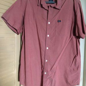 Men's RVCA short sleeved shirt - Large - rust